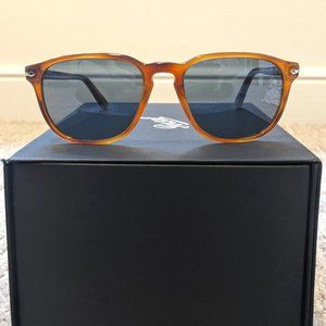 Persol Sunglasses, Terra Di Siena Frame, Light Blue Lens, PO3019S